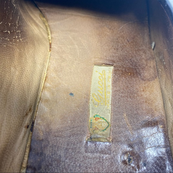 Gucci Black Leather Loafers with Gold Accents - Picture 10 of 13